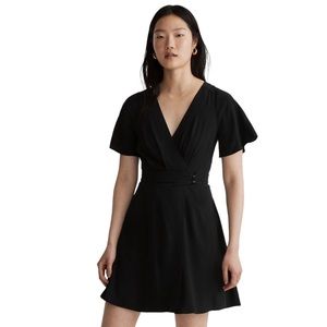 MADEWELL Pleated-Waist True-Wrap Mini Dress